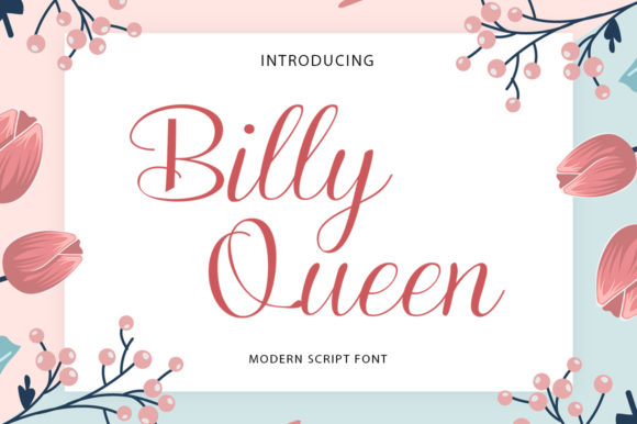 Billy Queen: A Romantic Script Font for Your Brand